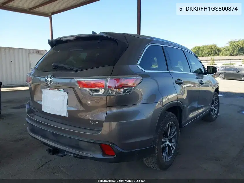 2016 Toyota Highlander Xle V6 VIN 5TDKKRFH1GS500874 фото 5