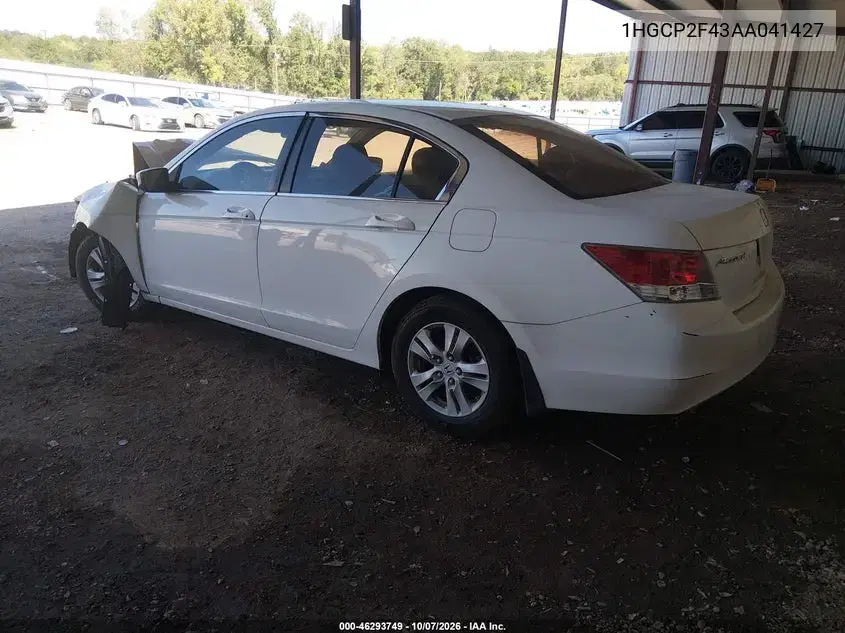 2010 Honda Accord 2.4 Lx-P VIN 1HGCP2F43AA041427 фото 3