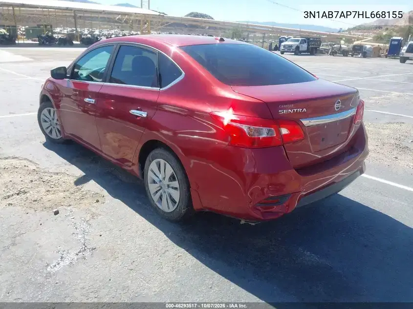 2017 Nissan Sentra Sv VIN 3N1AB7AP7HL668155 фото 4