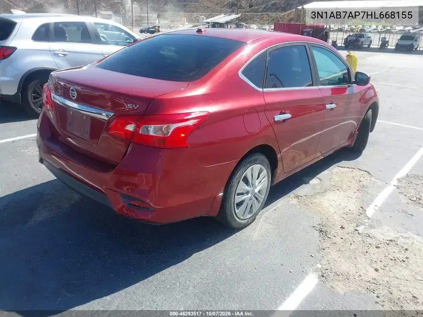 2017 Nissan Sentra Sv VIN 3N1AB7AP7HL668155 фото 5