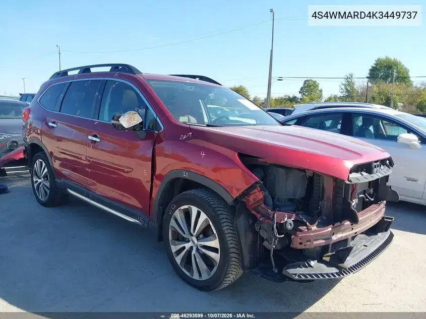 4S4WMARD4K3449737 — 2019 Subaru Ascent, Спереди / Сзади, фото до ремонта