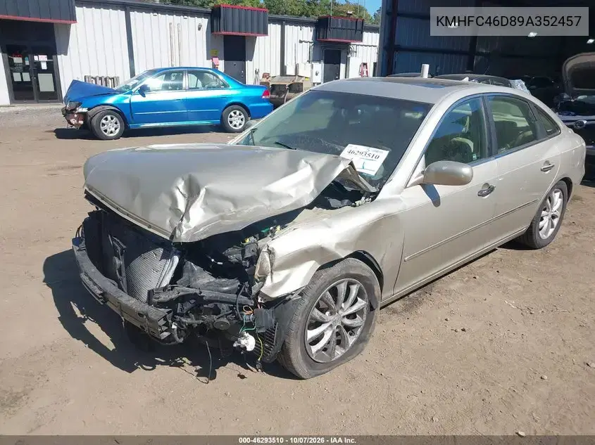 2009 Hyundai Azera Gls VIN KMHFC46D89A352457 фото 2