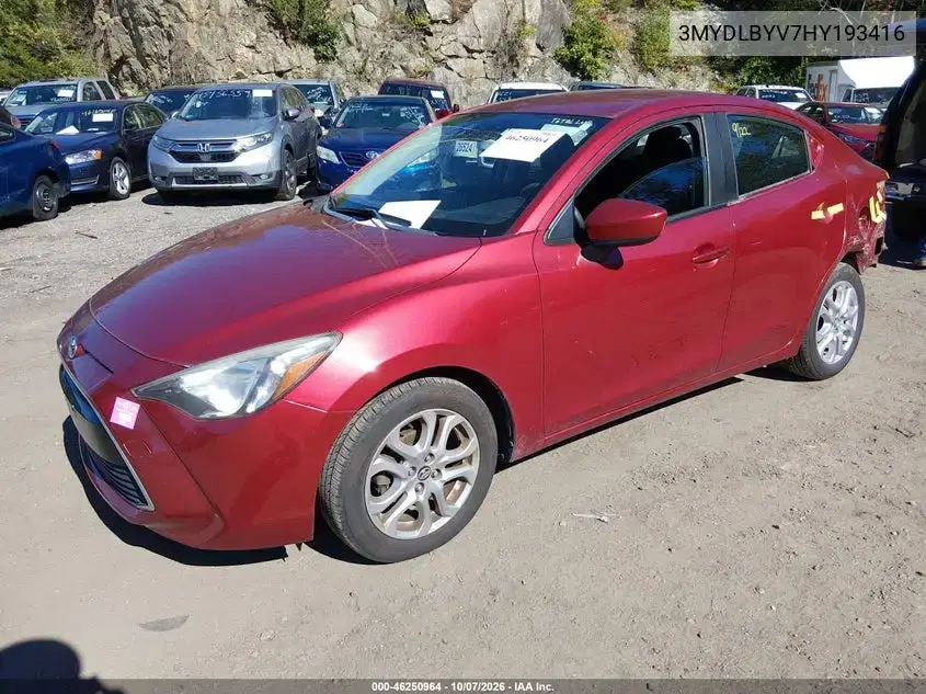 2017 Toyota Yaris Ia VIN 3MYDLBYV7HY193416 фото 3