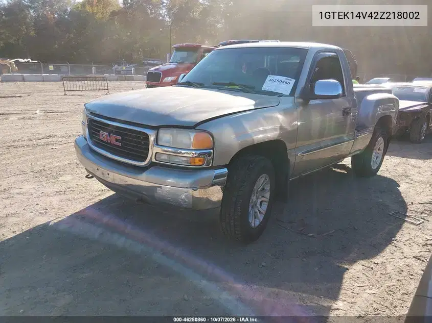 2002 GMC Sierra 1500 Sle VIN 1GTEK14V42Z218002 фото 3