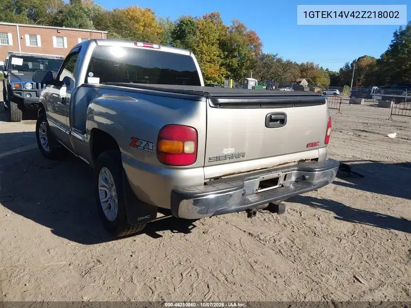2002 GMC Sierra 1500 Sle VIN 1GTEK14V42Z218002 фото 4