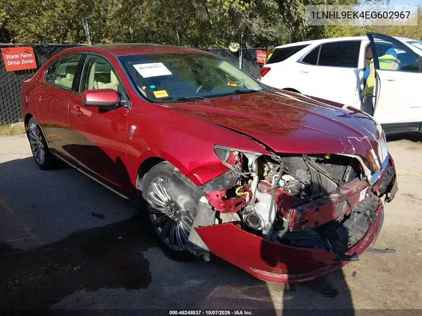 1LNHL9EK4EG602967 — 2014 Lincoln MKS, Передняя часть, фото до ремонта