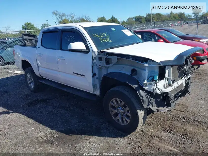 3TMCZ5AN9KM243901 — 2019 Toyota Tacoma, передняя часть, фото до ремонта