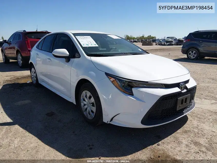 2021 Toyota Corolla L VIN 5YFDPMAE3MP198454 фото 2