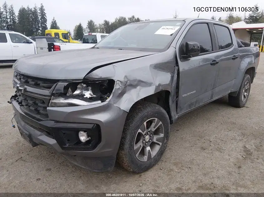 2021 Chevrolet Colorado 4Wd Short Box Z71 VIN 1GCGTDEN0M1106305 фото 2