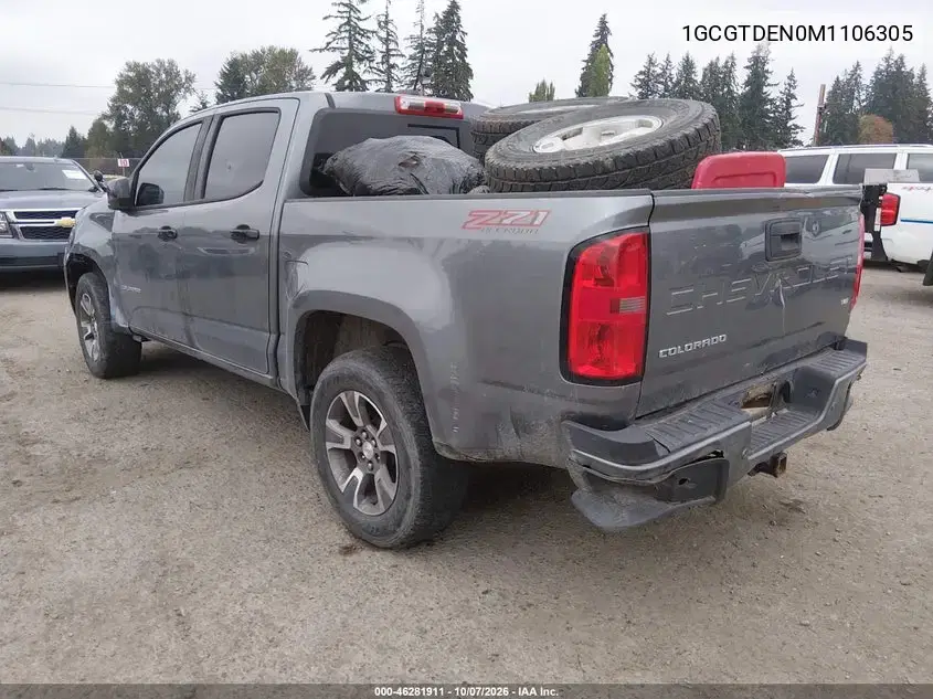2021 Chevrolet Colorado 4Wd Short Box Z71 VIN 1GCGTDEN0M1106305 фото 3