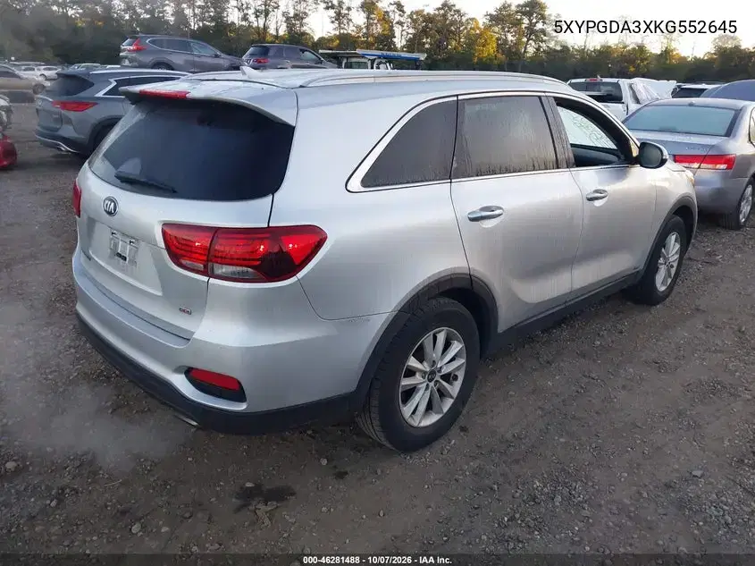 2019 Kia Sorento 2.4L Lx VIN 5XYPGDA3XKG552645 фото 5
