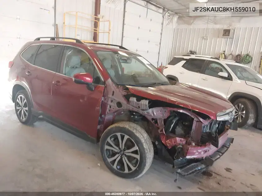 JF2SKAUC8KH559010 — 2019 Subaru Forester, Передняя часть, фото до ремонта
