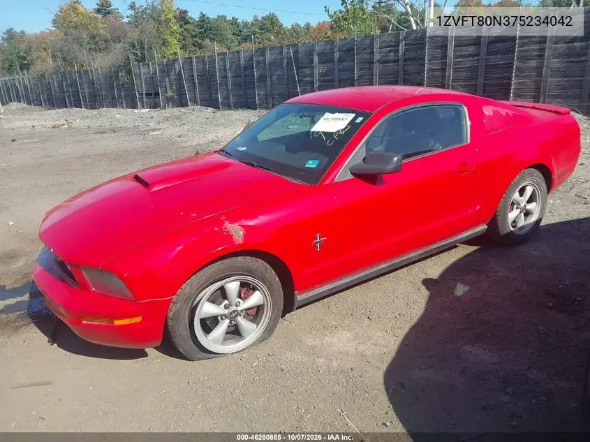2007 Ford Mustang V6 Deluxe/V6 Premium VIN 1ZVFT80N375234042 фото 3