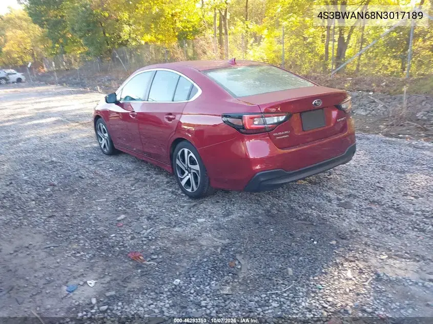 2022 Subaru Legacy Limited VIN 4S3BWAN68N3017189 фото 4