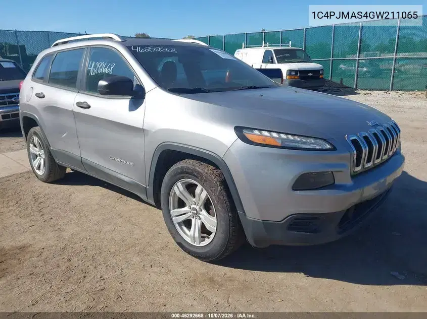 1C4PJMAS4GW211065 — 2016 Jeep Cherokee, естественный износ, фото до ремонта