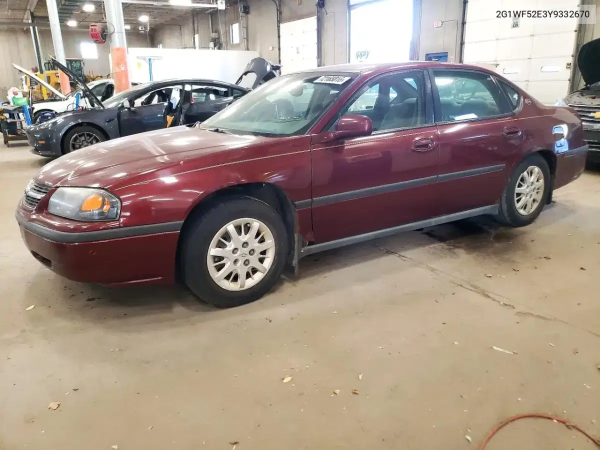 2G1WF52E3Y9332670 — 2000 Chevrolet Impala, Механические повреждения, фото до ремонта