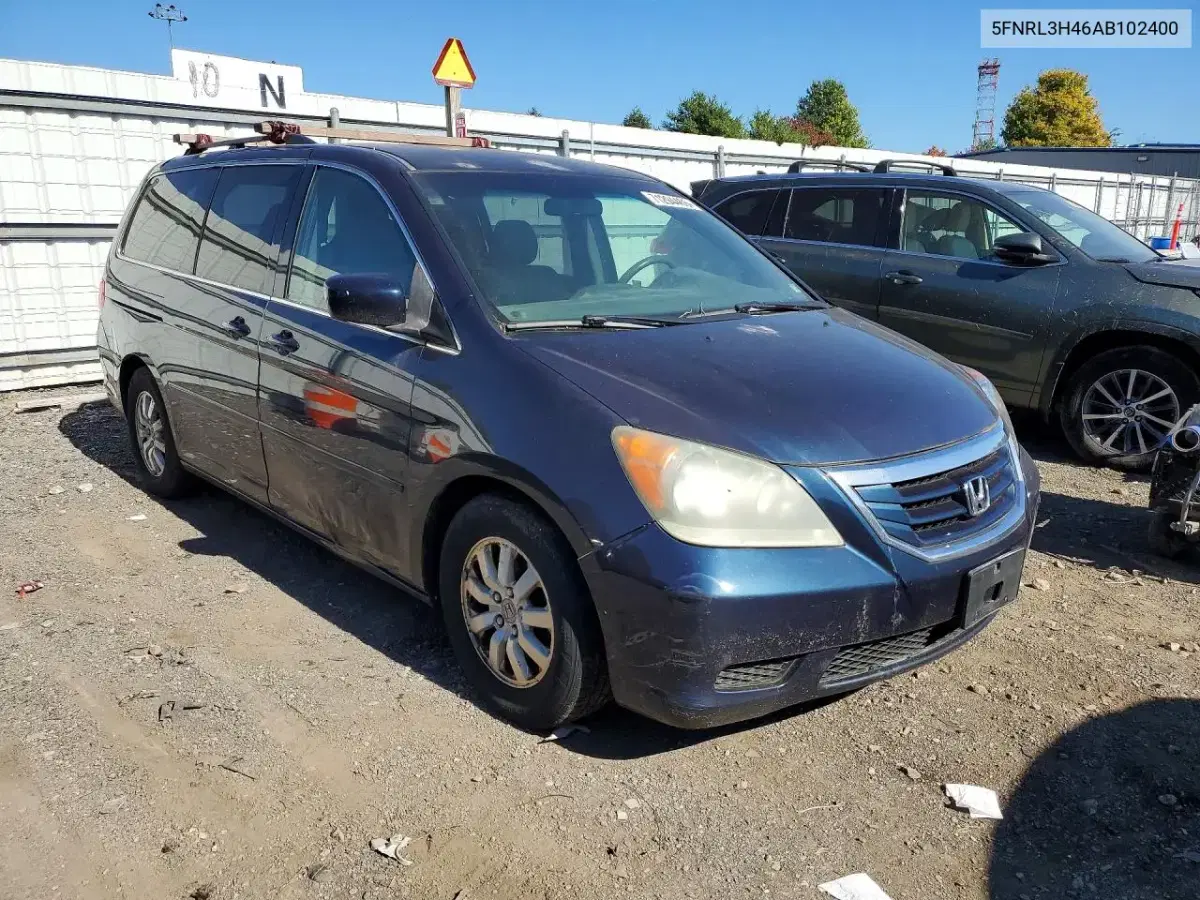 2010 Honda Odyssey Ex VIN 5FNRL3H46AB102400 фото 4