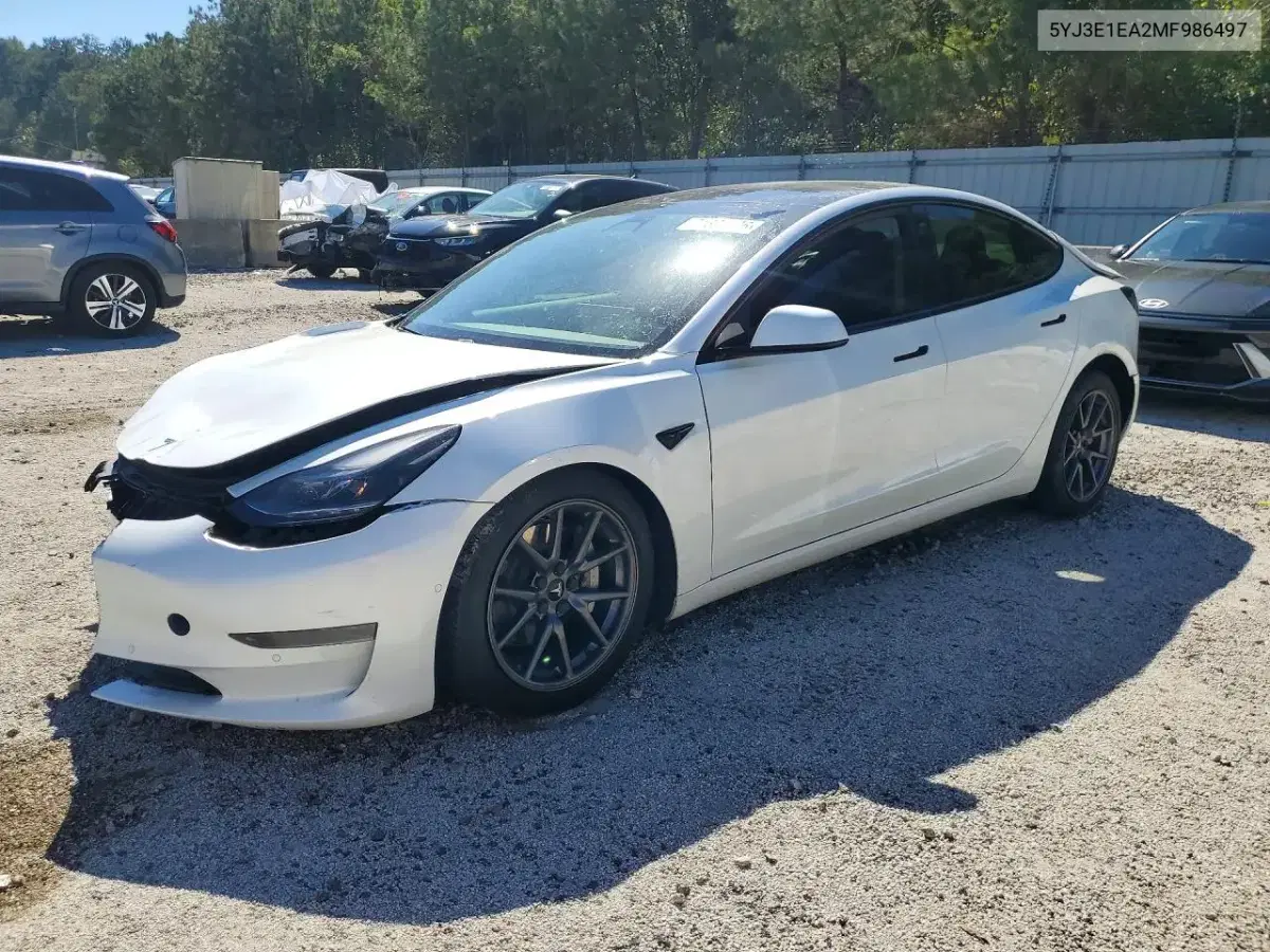 5YJ3E1EA2MF986497 — 2021 Tesla Model 3, повреждения со всех сторон, фото до ремонта