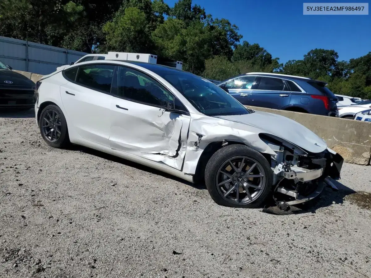 2021 Tesla Model 3 VIN 5YJ3E1EA2MF986497 фото 4