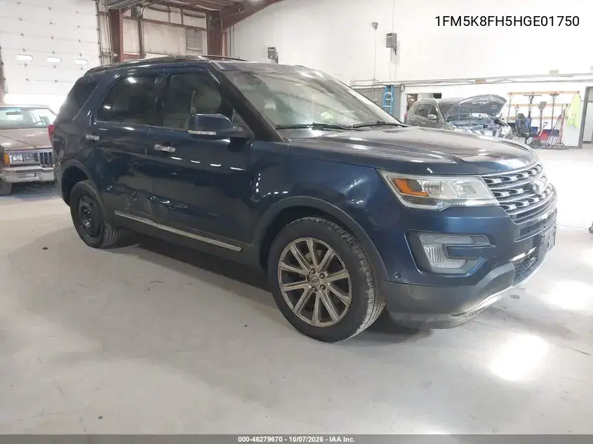 1FM5K8FH5HGE01750 — 2017 Ford Explorer, естественный износ, фото до ремонта