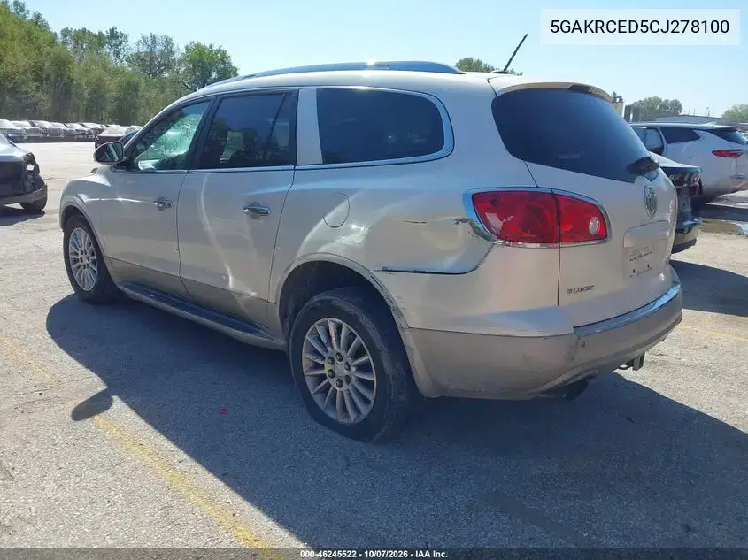 2012 Buick Enclave Leather VIN 5GAKRCED5CJ278100 фото 4