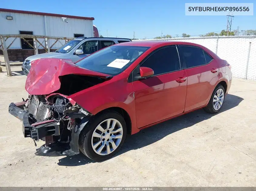 2019 Toyota Corolla Le VIN 5YFBURHE6KP896556 фото 2
