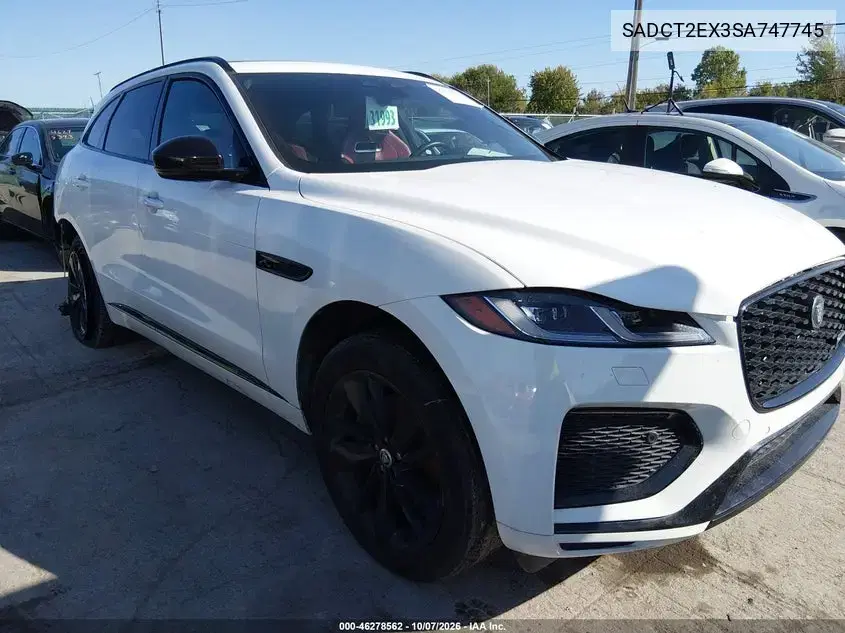 SADCT2EX3SA747745 — 2025 Jaguar F-PACE, задняя часть, фото до ремонта