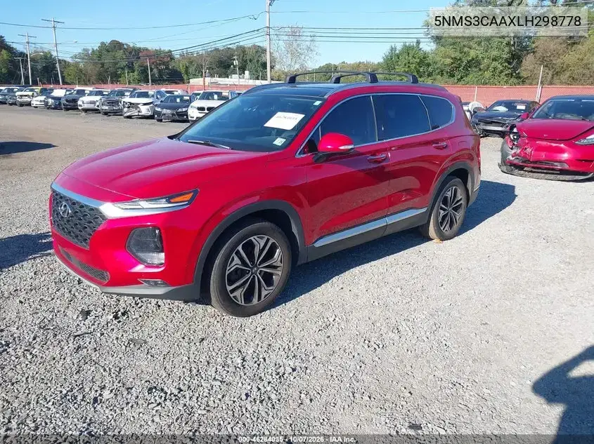 2020 Hyundai Santa Fe Sel 2.0T VIN 5NMS3CAAXLH298778 фото 3