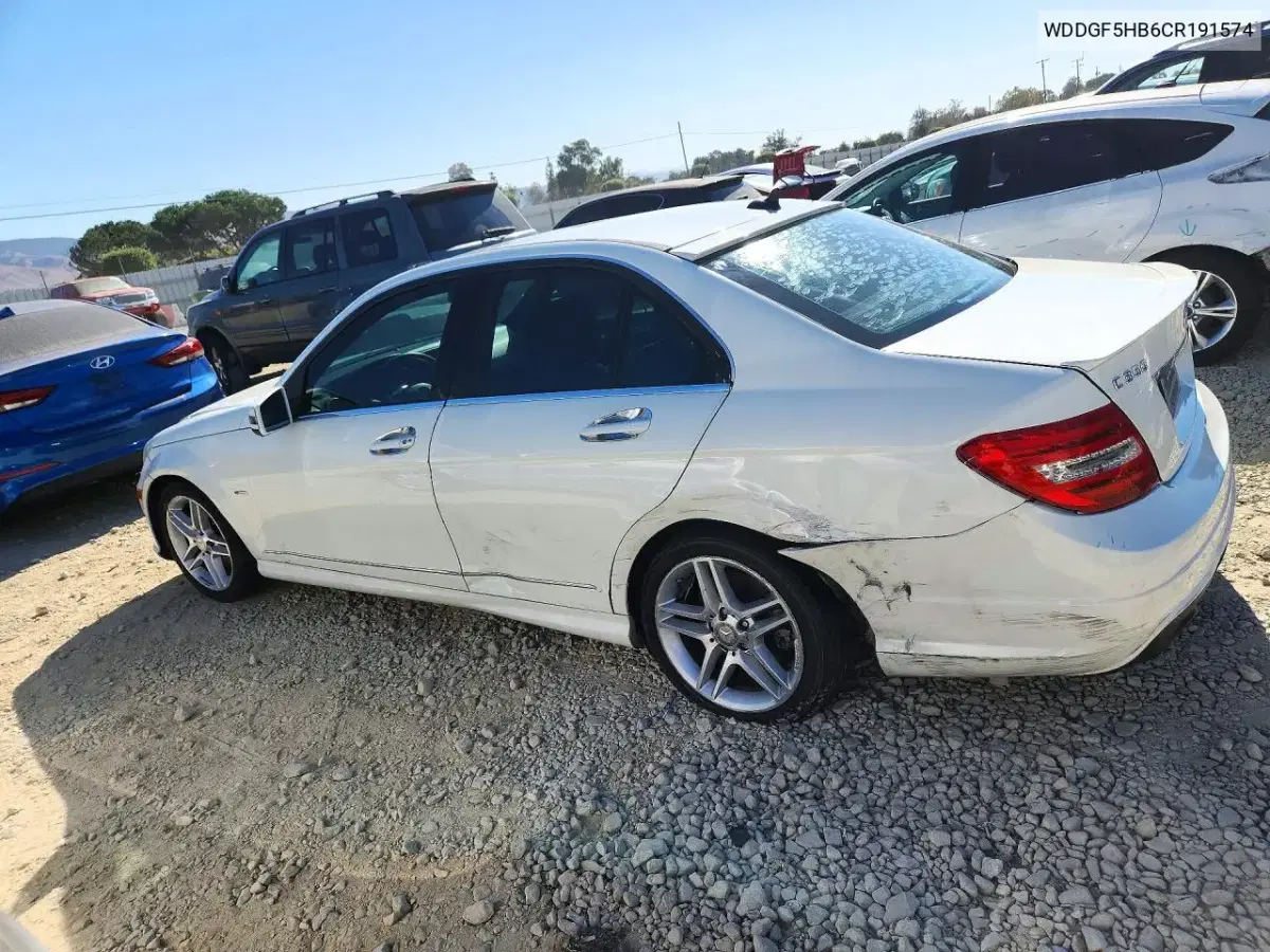 2012 Mercedes-Benz C 350 VIN WDDGF5HB6CR191574 фото 2