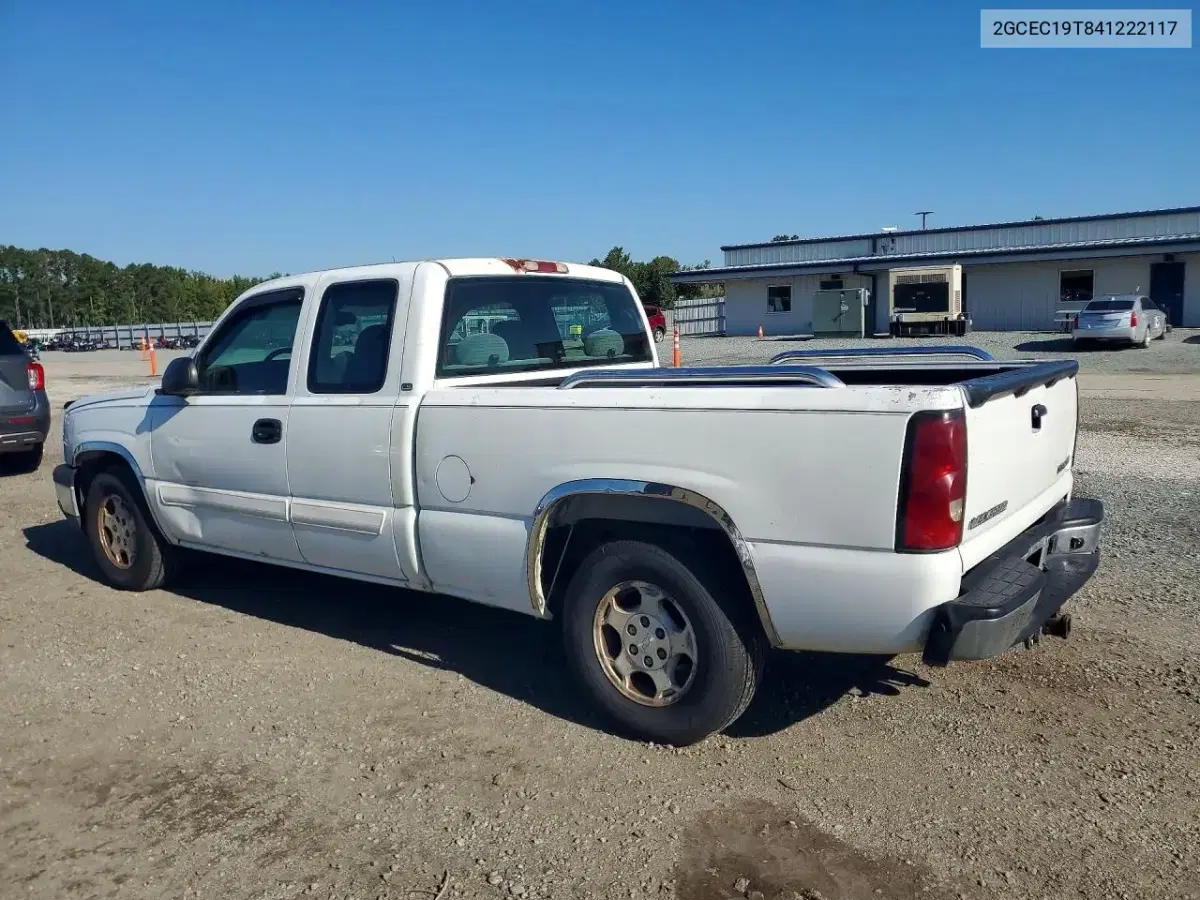 2004 Chevrolet Silverado C1500 VIN 2GCEC19T841222117 фото 2