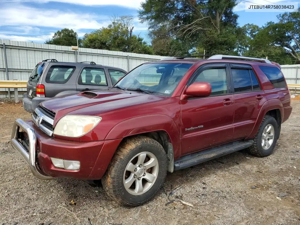 JTEBU14R758038423 — 2005 Toyota 4RUNNER, механические повреждения, фото до ремонта