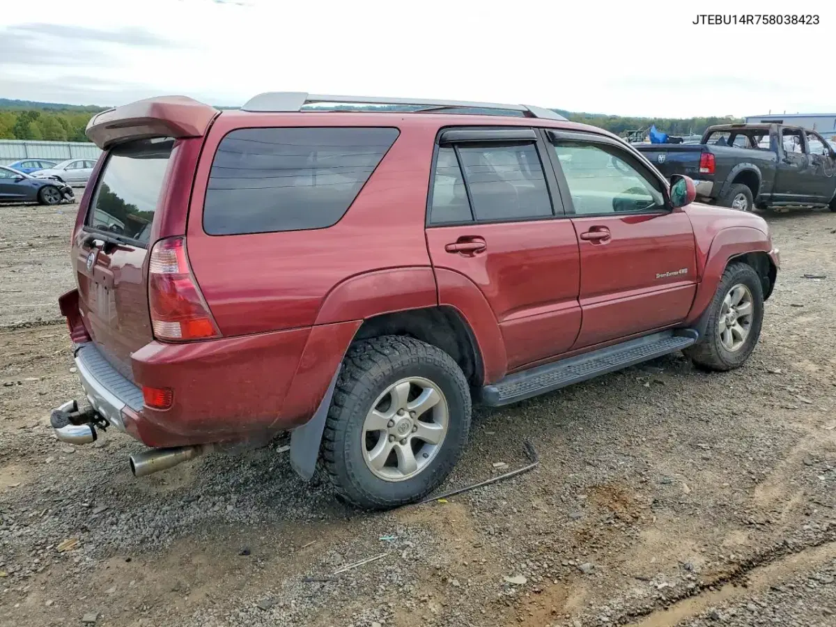 2005 Toyota 4Runner Sport Edition VIN JTEBU14R758038423 фото 3