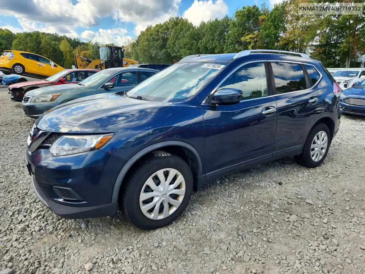 KNMAT2MV4GP719332 — 2016 Nissan Rogue, передняя часть, фото до ремонта
