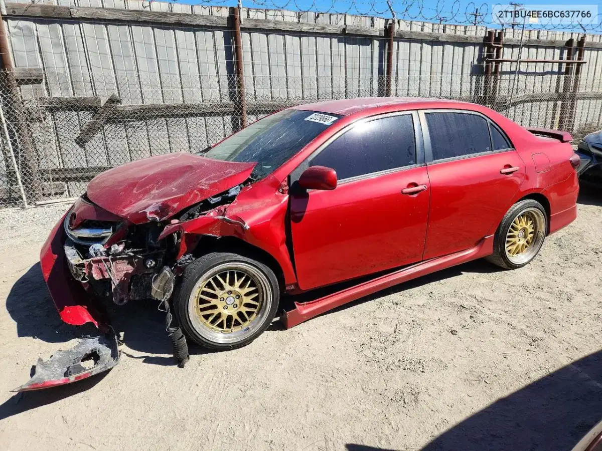 2T1BU4EE6BC637766 — 2011 Toyota Corolla, передняя часть, фото до ремонта