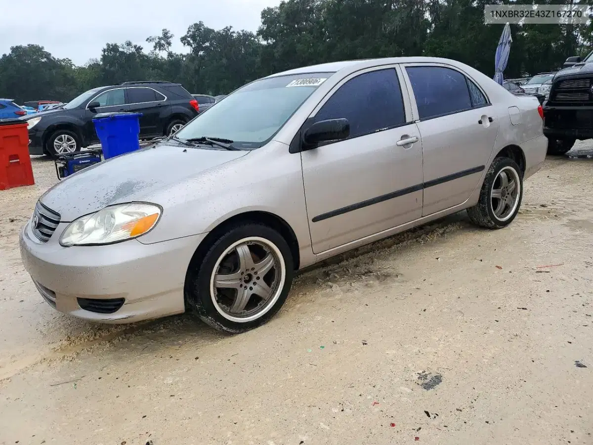 1NXBR32E43Z167270 — 2003 Toyota Corolla, механические повреждения, фото до ремонта