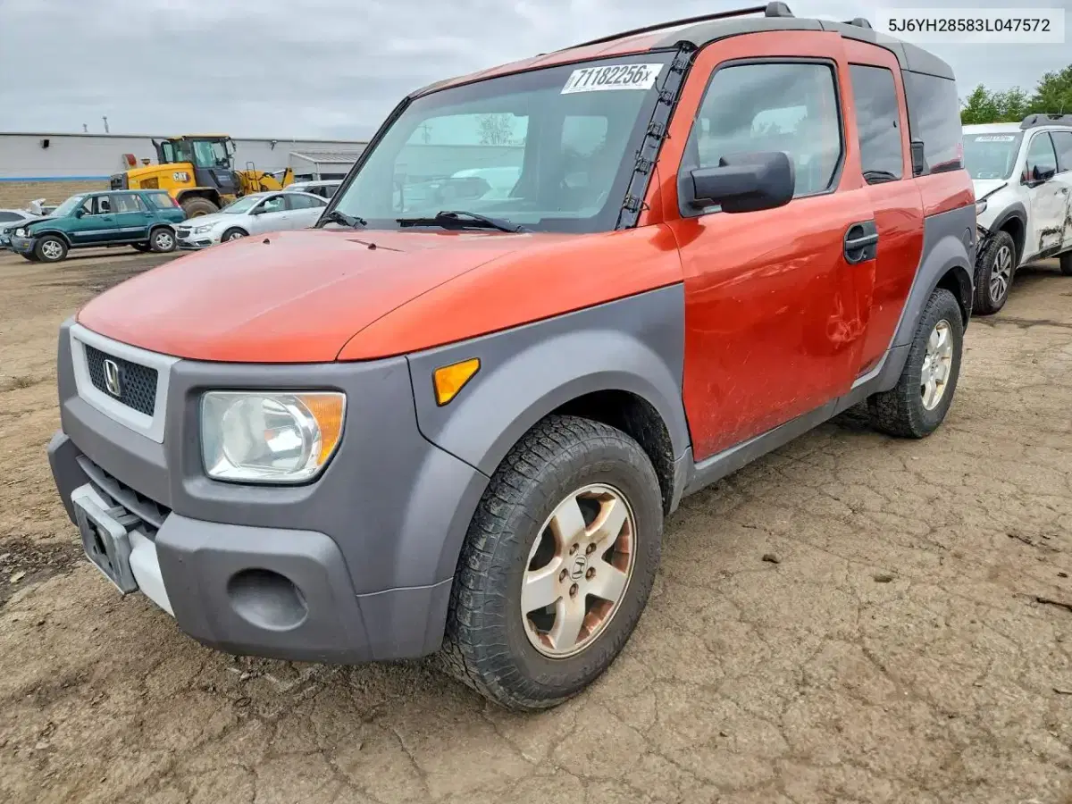 5J6YH28583L047572 — 2003 Honda Element, Сторона, фото до ремонта
