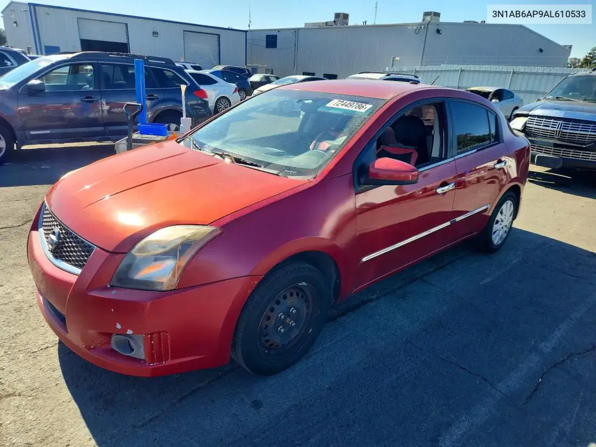 3N1AB6AP9AL610533 — 2010 Nissan Sentra, мелкие вмятины и царапины, фото до ремонта