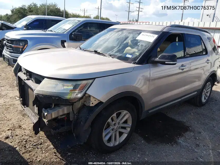 2017 Ford Explorer Xlt VIN 1FM5K7D87HGC76375 фото 3